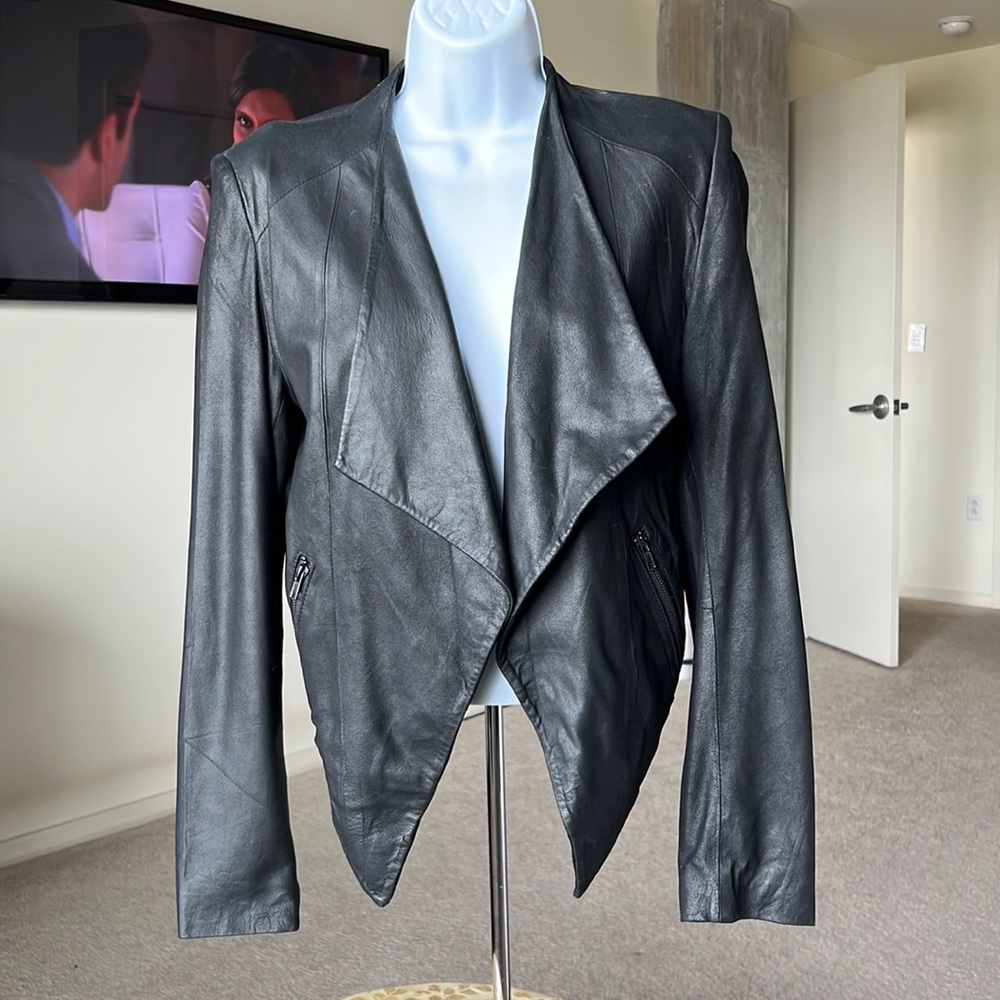 Black leather Los Angles jacket size medium